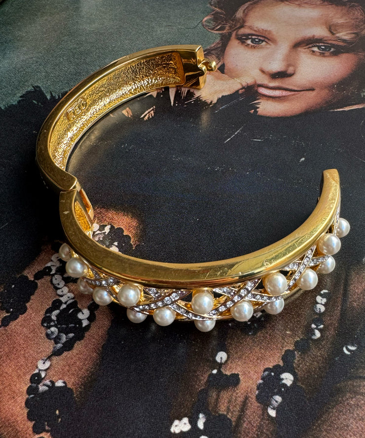 Crystal Lattice Hinged Bangle