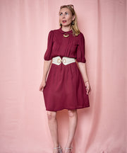 Chiffon Burgundy Sweetheart Dress