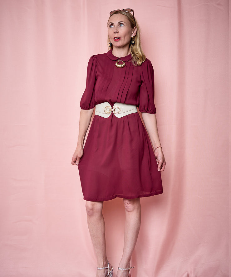 Chiffon Burgundy Sweetheart Dress