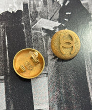 CHANEL Textured Button Earrings