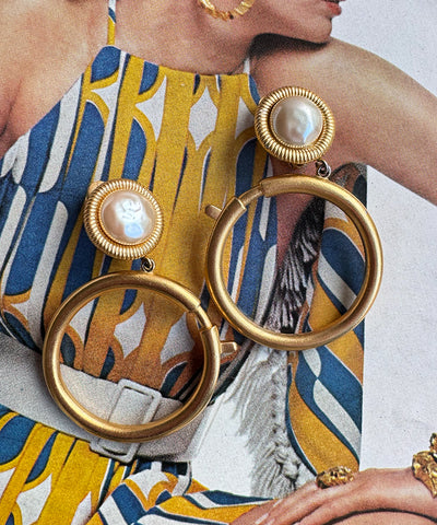 Karl Lagerfeld Door Knocker "Clasp" Earrings