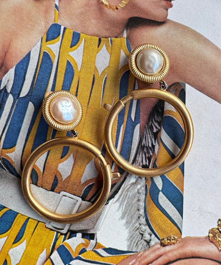 Karl Lagerfeld Door Knocker "Clasp" Earrings