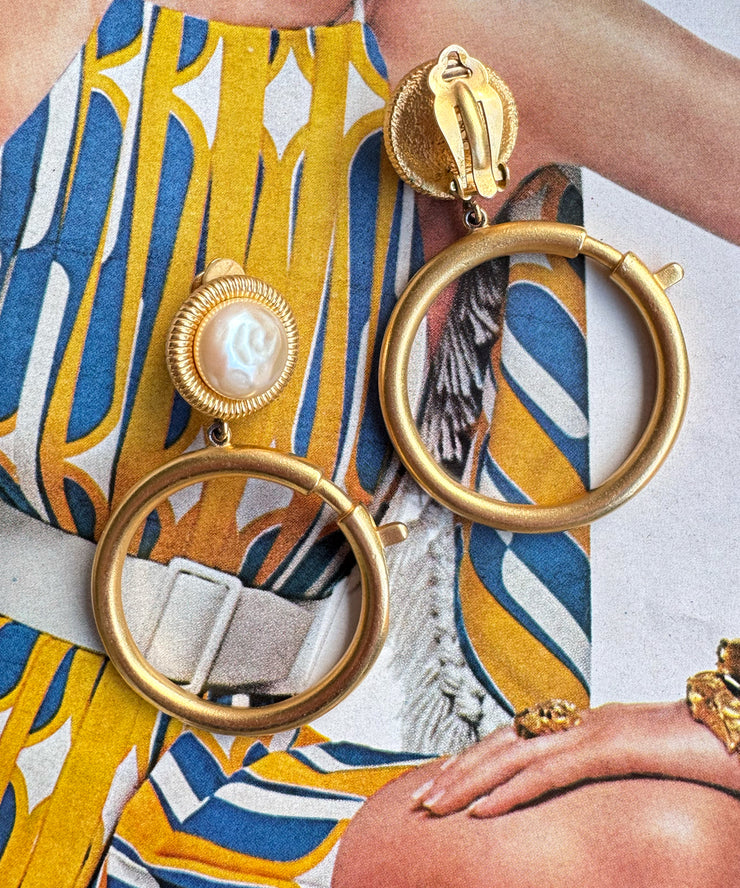 Karl Lagerfeld Door Knocker "Clasp" Earrings