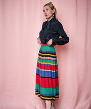 Vintage Silk Striped Skirt