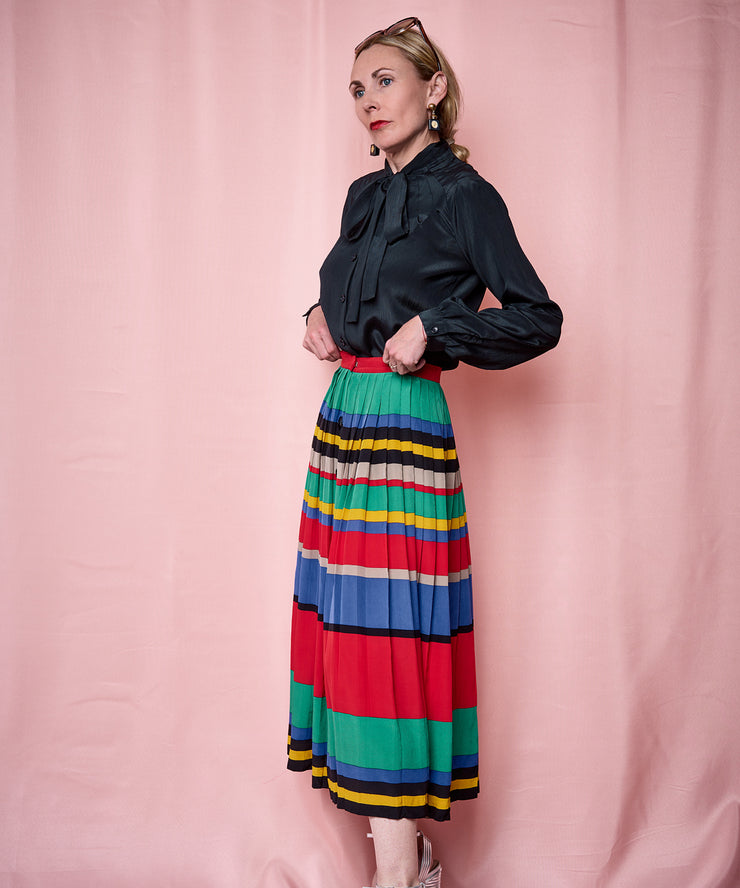 Vintage Silk Striped Skirt