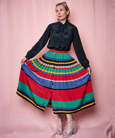 Vintage Silk Striped Skirt
