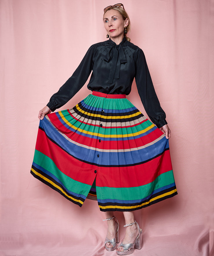 Vintage Silk Striped Skirt