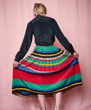 Vintage Silk Striped Skirt