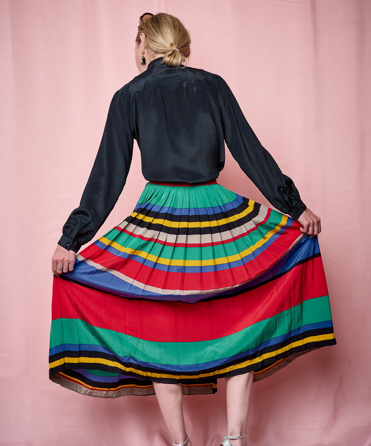 Vintage Silk Striped Skirt