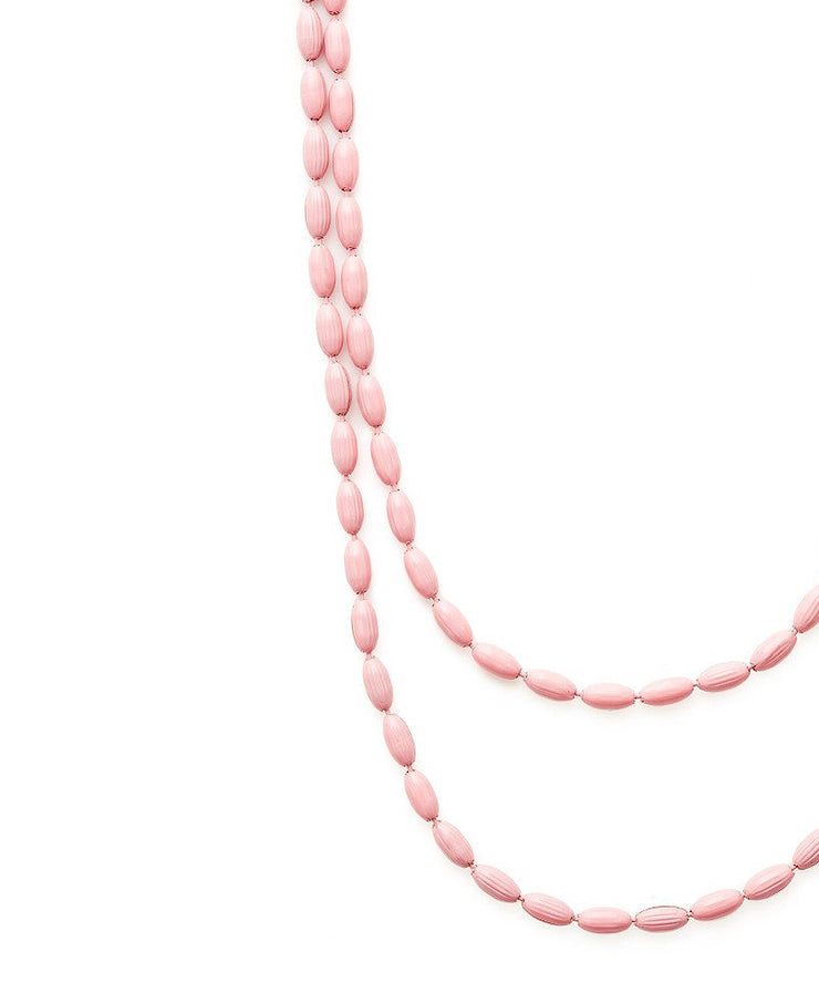 Charleston Rice Bead Necklace (Mills House Pink)