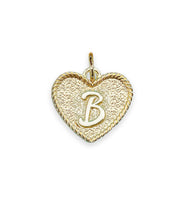 (B) Heart Initial Charm in Three Finishes