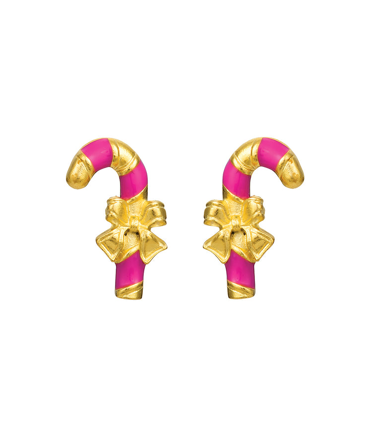 Sweet Candy Cane Earrings (Pink)