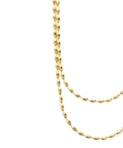 Charleston Rice Bead Necklace (Shiny Gold)