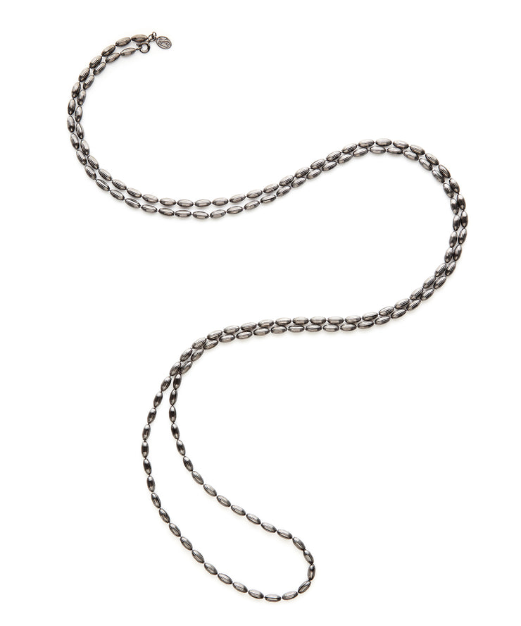 Charleston Rice Bead Necklace (Gunmetal)