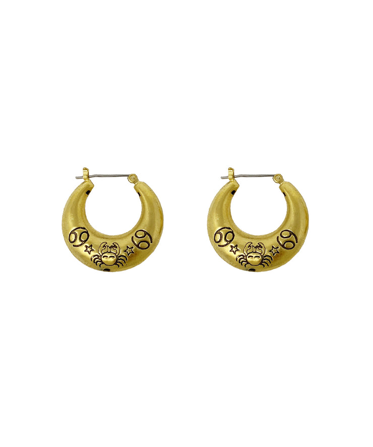 Zodiac Mini Hoop Earrings (Cancer)
