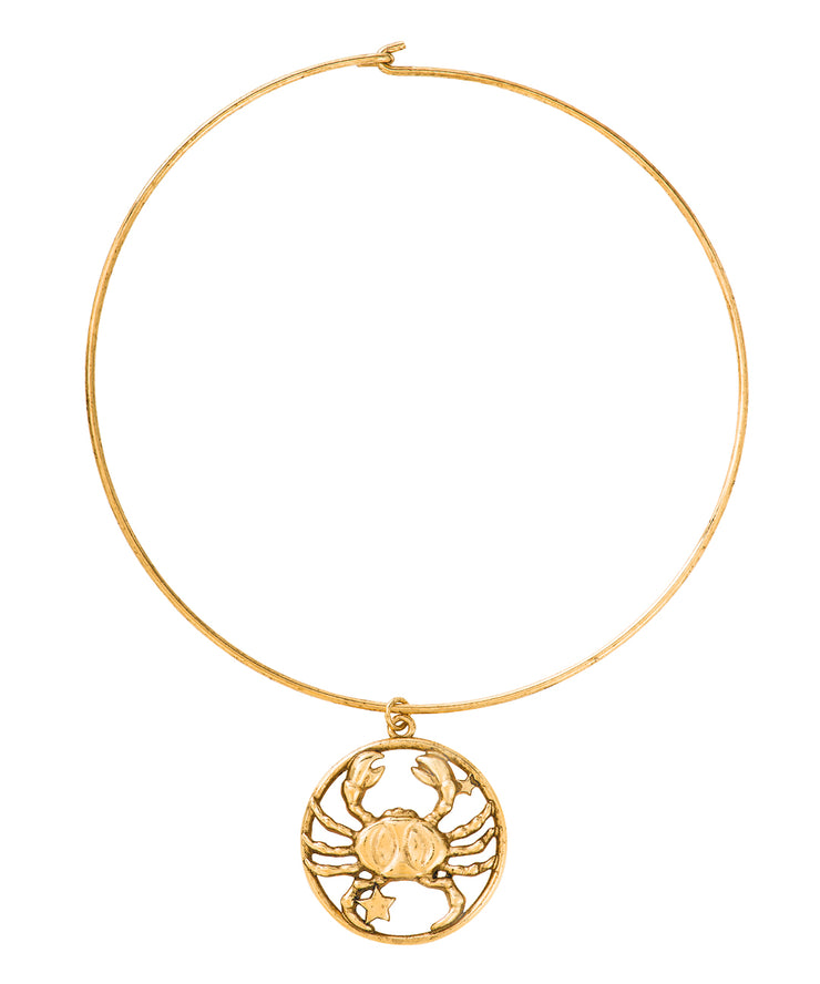 70s Inspired Zodiac Necklace (Cancer)