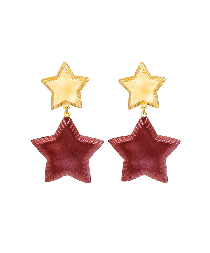 Starry Night Earrings (Cranberry Shimmer)