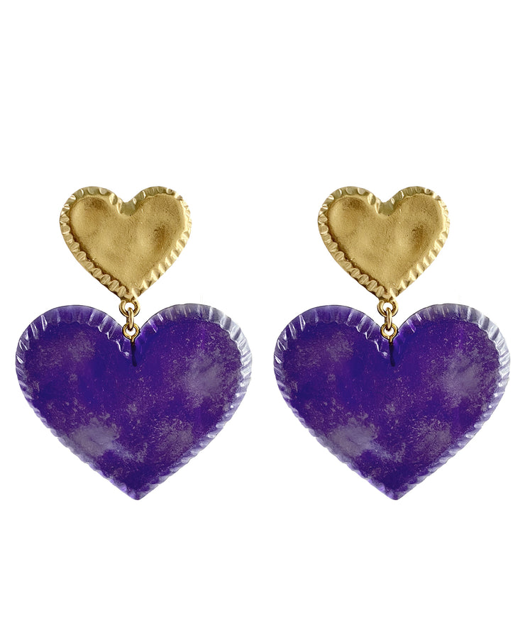 Candy Heart Earrings (Grape)