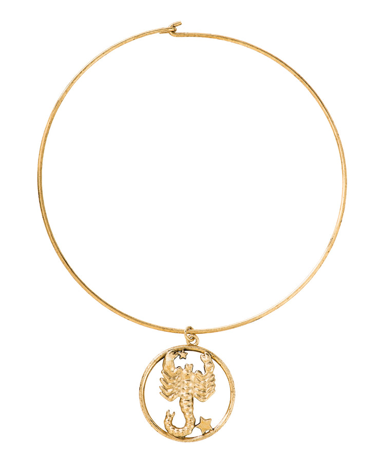 70s Inspired Zodiac Necklace (Scorpio)