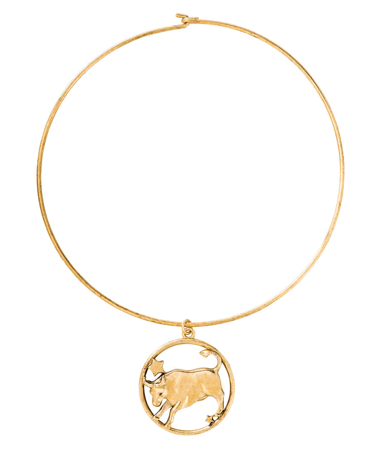 70s Inspired Zodiac Necklace (Taurus)