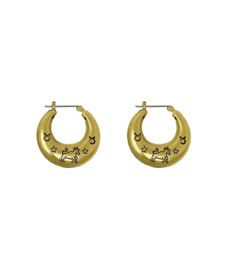Zodiac Mini Hoop Earrings (Taurus)