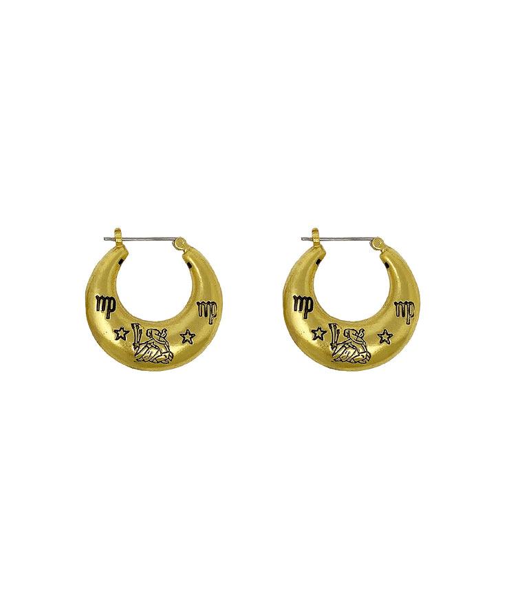 Zodiac Mini Hoop Earrings (Virgo)