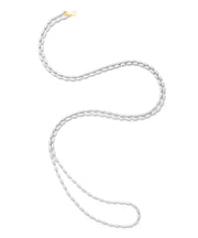 Charleston Rice Bead Necklace (Bright White)
