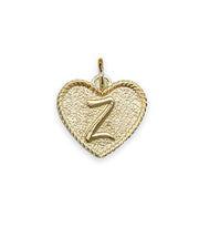 (Z) Heart Initial Charm in Three Finishes