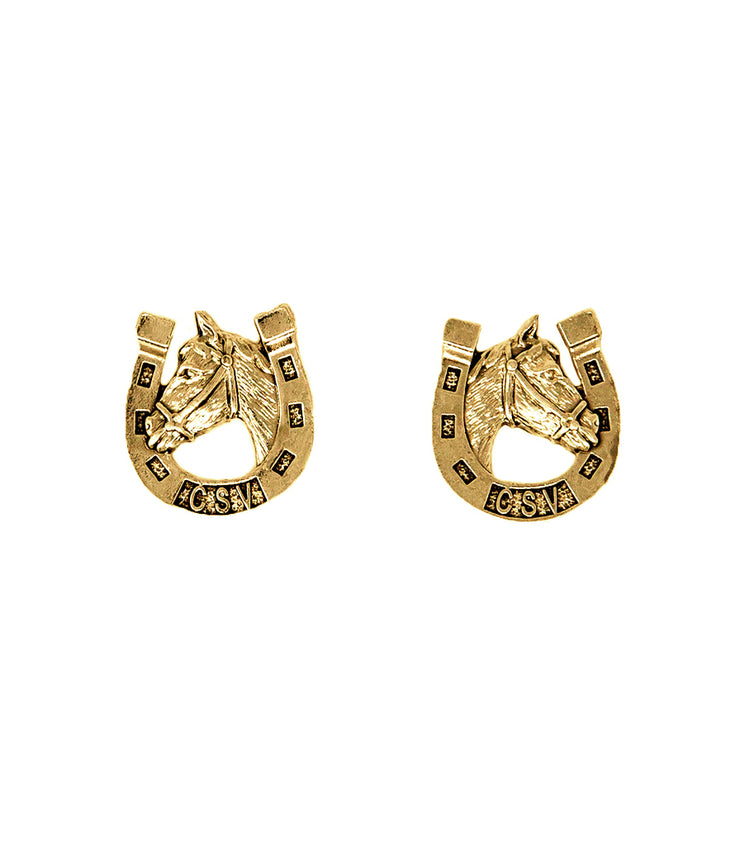 Lucky Horseshoe Earrings (Vintage Gold)