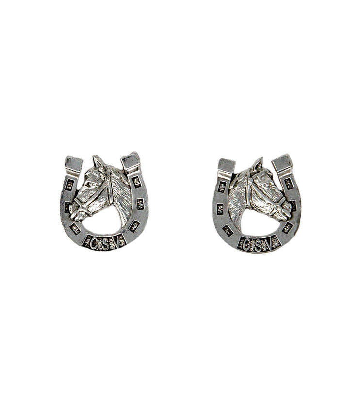 Lucky Horseshoe Earrings (Vintage Silver)